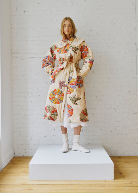 LUZU JUNU Trench da donna Giacca con stampa floreale Cottagecore Abbigliamento Casual Plus Size multicolor Capispalla, Bianco con fiori blu, Large