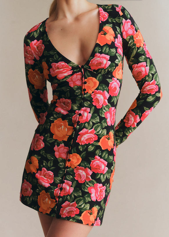 sezane mini dress Vivi Dress - Patchwork mini flowers - Organic Cotton