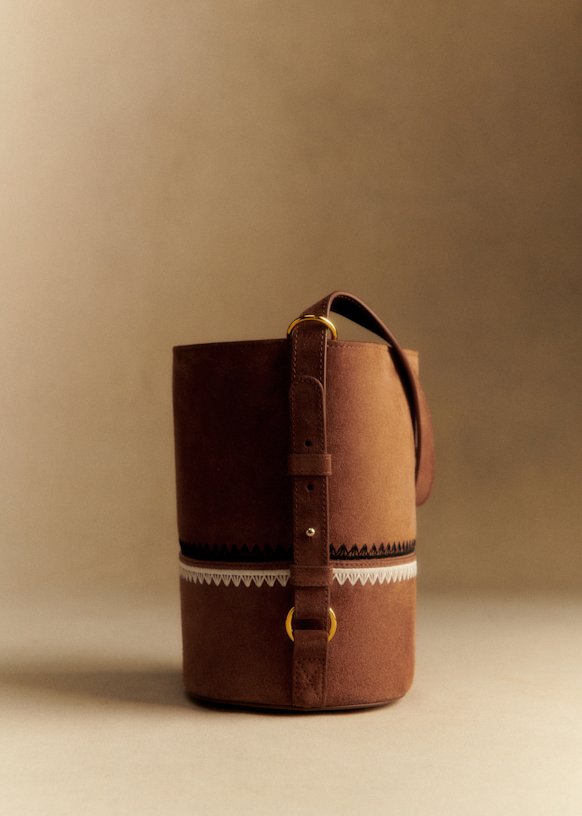 Gary Bag - Sézane x Baziszt - Chocolate Embroidery - Bovine