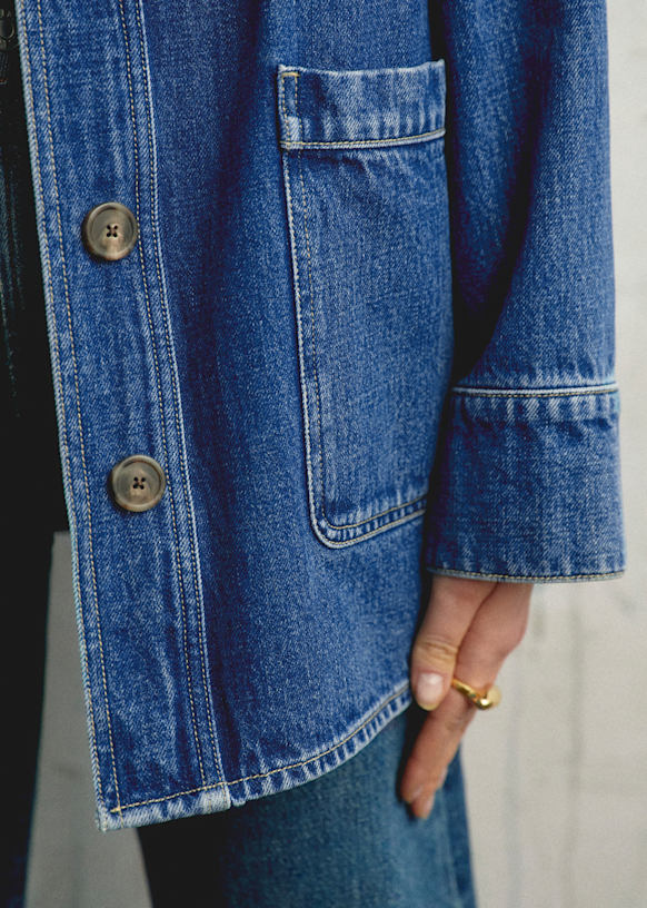 Gab Jacket - Denim Blue - Organic Cotton - Sézane