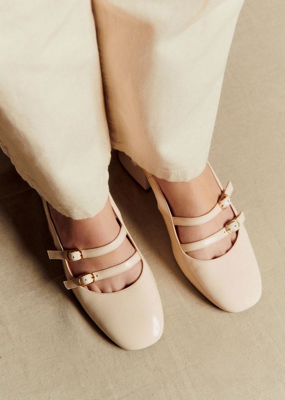 Paula Babies - Ecru / Black - Sheep leather - Sézane