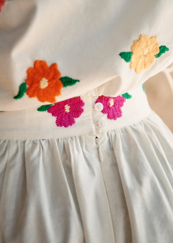 Arianna Skirt - Blue Stripes - 0rganic cotton - textile made