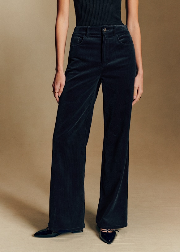 THE NEW 70's trousers - Sézane x Antoinette Poisson - Velvet Dark