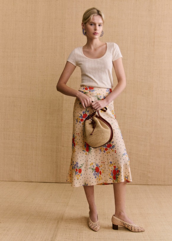Jupe Sandy Leopard Viscose Sezane