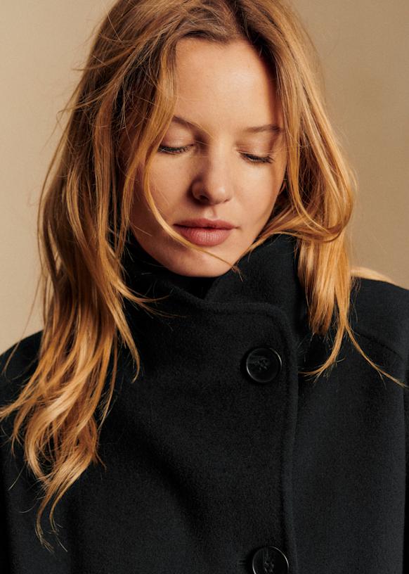 Mervin コート - ブラック - ウール - Sézane