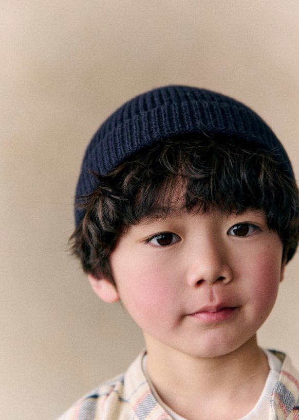 Woody Beanies Navy Organic Cotton Sézane