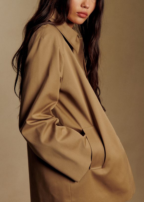 Sezane Carter trench coat カータートレンチコート 36 Carter Jacket - Camel - Organic cotton - organic textile - Sézane