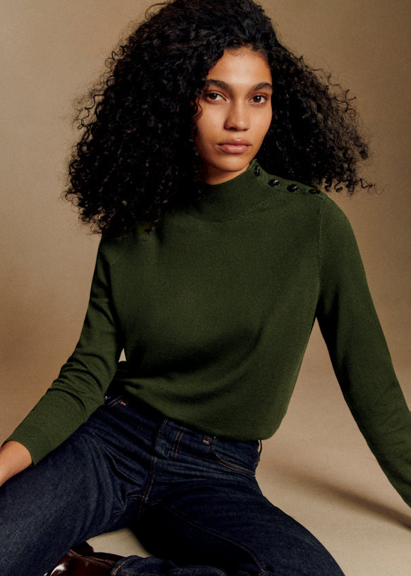 Jacob Jumper - Perfect Green - Merino Wool - Sézane