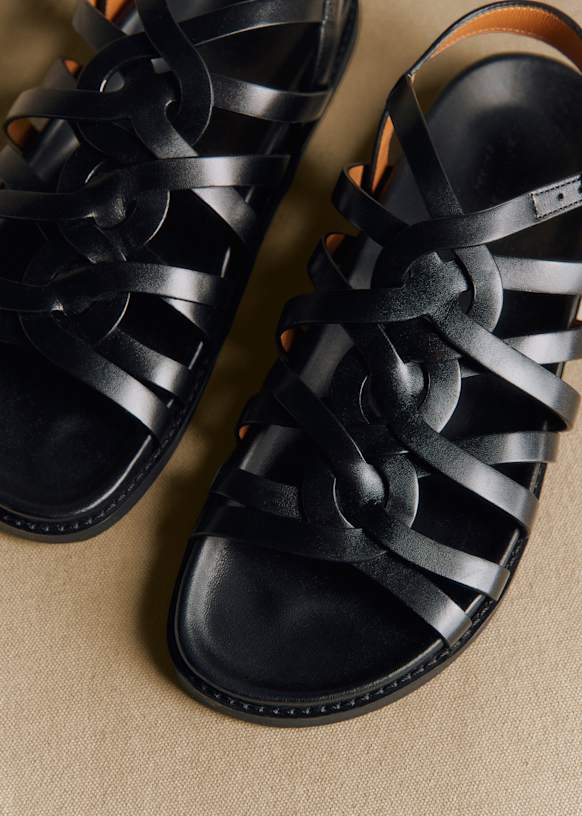 Low Audrey サンダル - アイスブラック - 牛革 - Sézane