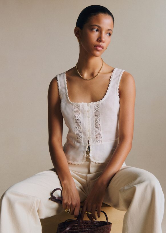 トップス andmary Luca stitch tops beige andmary Luca stitch tops ベージュ 【公式通販】