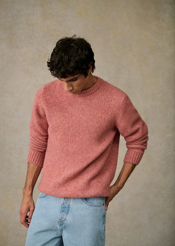 Fergie Sweater Mottled Pink Merino Wool Sezane