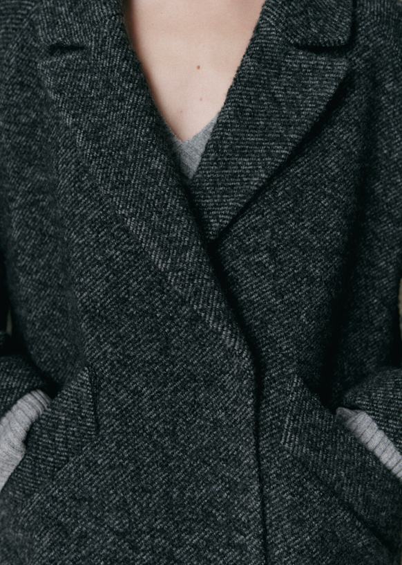 Sézane グレー ウールコート Ander Coat - Mottled Grey - Wool - Sézane