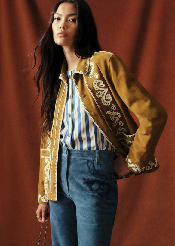 Wilo Jacket - Sézane x Baziszt - Bronze with Ecru Embroidery