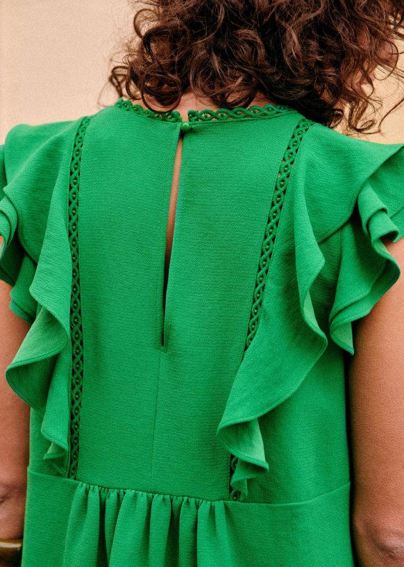 Alexa Dress - Vert vif - Recycled polyester - Sézane
