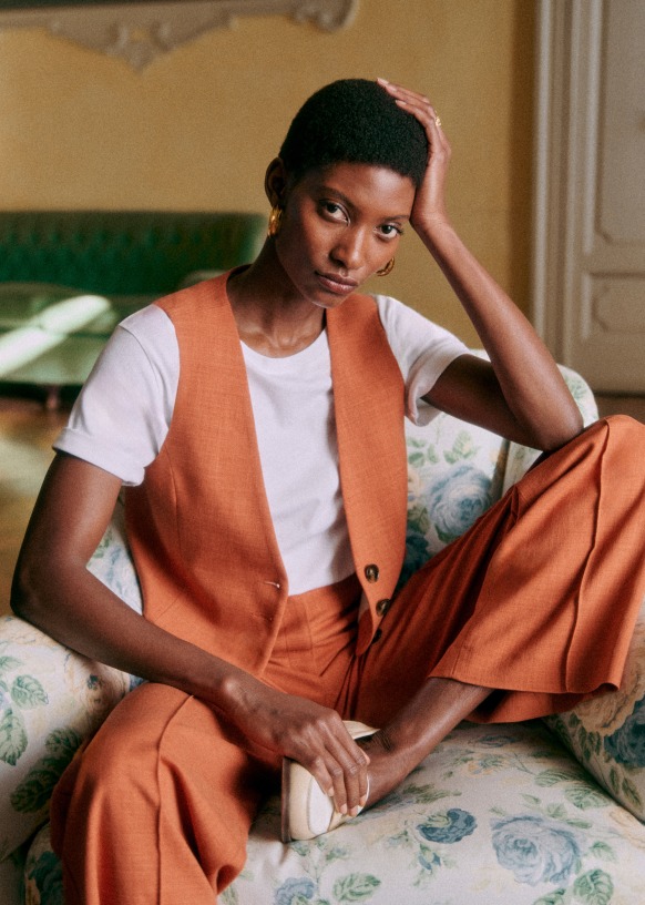 Greg Trousers - Brick orange - Viscose ECOVERO™ LENZING™ - Sézane Greg Trousers - Brick orange - Viscose ECOVERO™ LENZING™ - Sézane