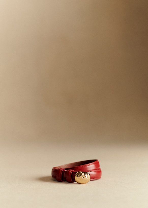 Ceintuur Lisa - IJsrood - Generfd runderleer - Sézane