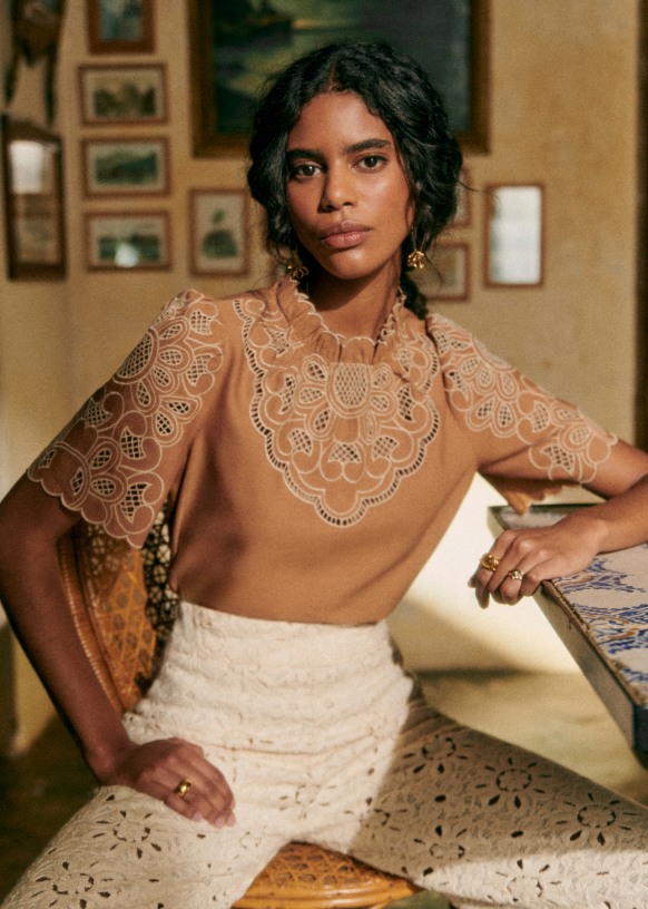 Louisah Blouse - Camel - Linen - Sézane