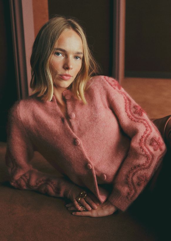 Gino Cardigan - Pearl Grey - Kid mohair - Sézane