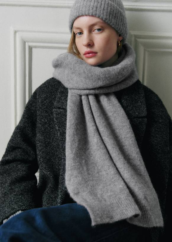 Echarpe Marianne - Gris Chiné Moyen - Baby Alpaga - Sézane