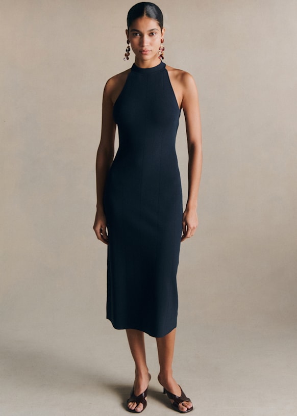 prom dress jersey gardens Long Fitted Open Back Jersey Prom Dress