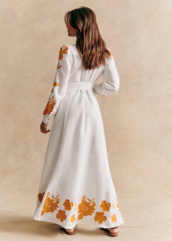 Georgia Dress - Multicoloured Ochre - Sézane