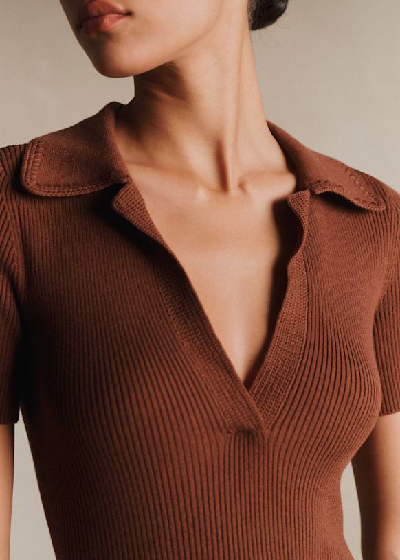 Numa Dress - Brown - Merino Wool - Sézane