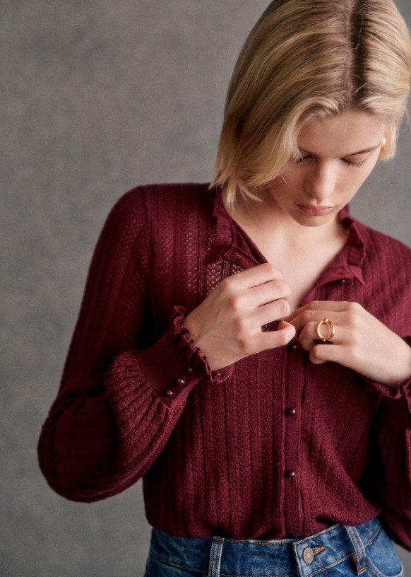 Burgundy cardigans clearance