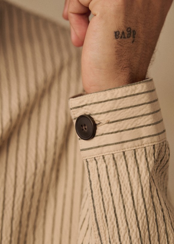 Irwin ジャケット - ダークグリーン - リネン - Sézane