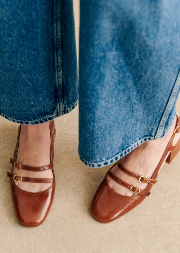 Paula Babies - Ecru / Black - Sheep leather - Sézane