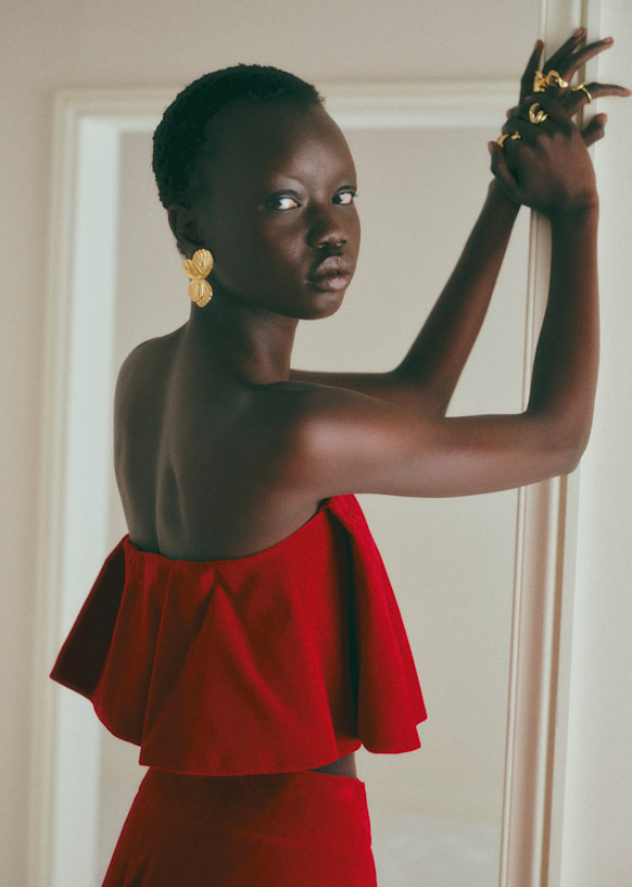 LISSI トップス - レッドベルベット - オーガニックコットン