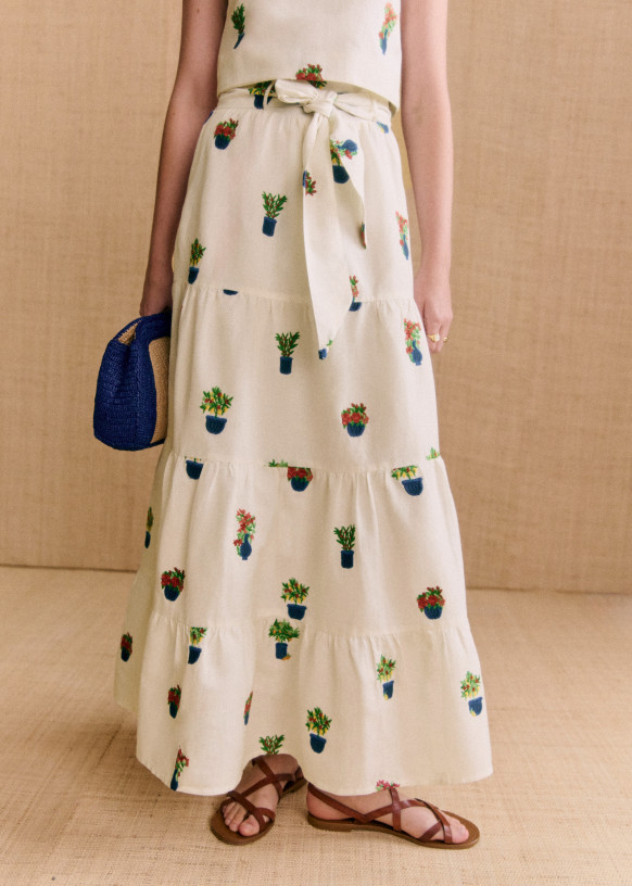Lambertine Skirt - Sézane x Momonì - Jardini - Linen - Sézane