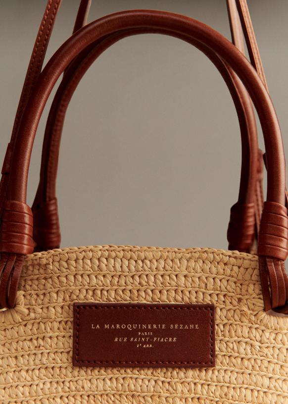 Justine Basket Bag - Natural Perforated Raffia - Raffia - Sézane