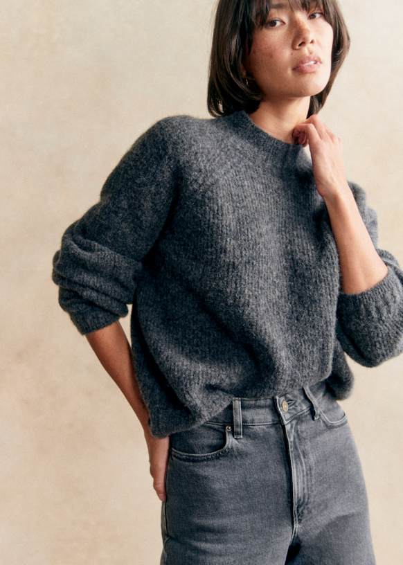 Otis Jumper - Charcoal Grey - Baby Alpaca - Sézane