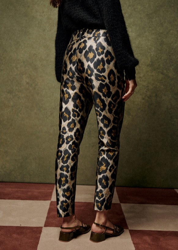 Gustavo Trousers - Leopard jacquard - Recycled polyester - Sézane