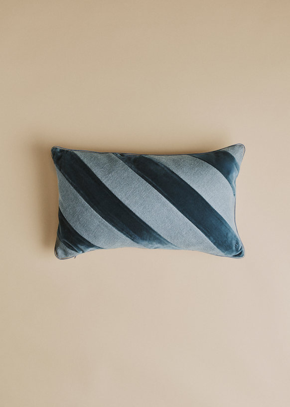 Cushion Toile Linen and Velvet - Small model