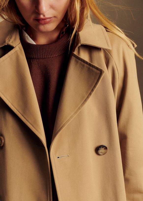 Scott Trench Coat - Camel - Organic Cotton - Sézane