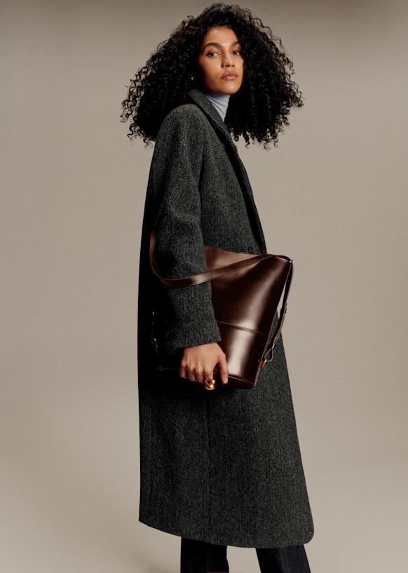 Gary Maxi Bag - Choco - Split cowhide leather - Sézane