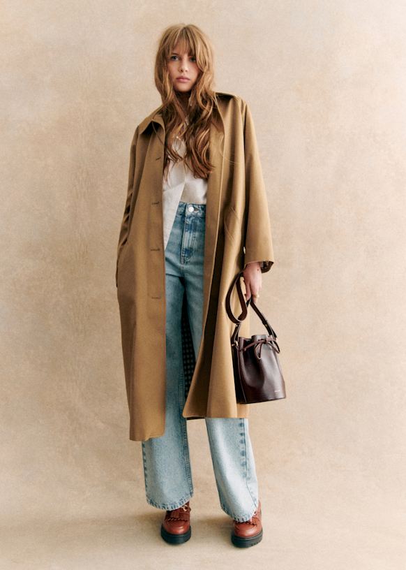 Trench Clyde - Camel - Coton biologique - textile biologique - Sézane