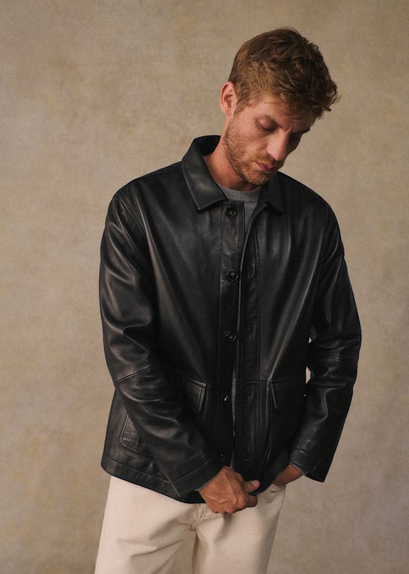 Larren Jacket - Black - Lamb leather - Sézane