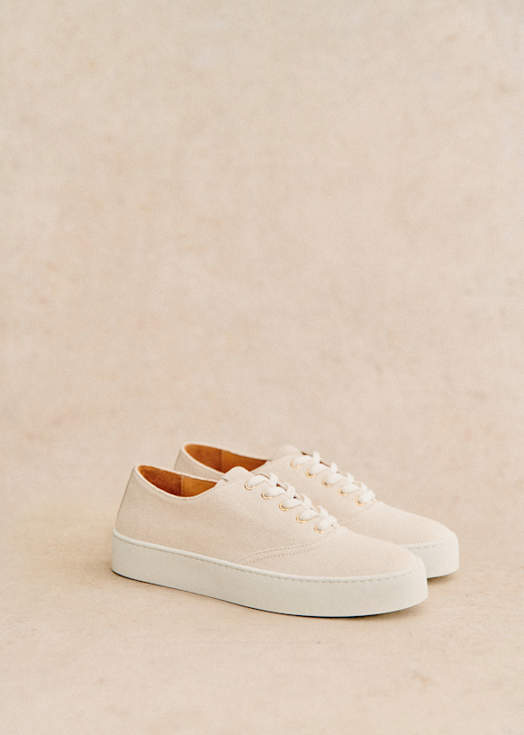 【SEZANE】マッテオ バスケット Matteo Trainers - Ecru Canvas - Cotton - Sézane