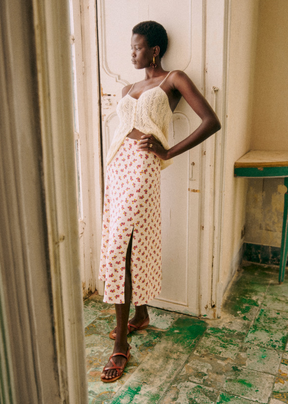 【美品】sezane スカート 38 TABATAスカート　セザンヌ　M Tabata Skirt - Spring Garden - Sézane