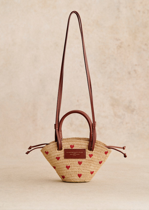 品質検査済 Black - Basket Mini Justine Raffia Sézane - Raffia - バッグ