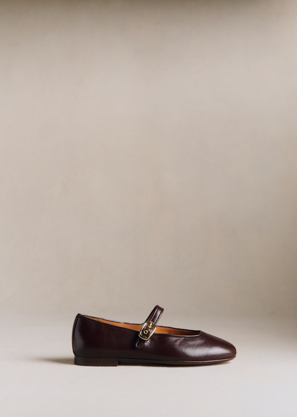 Valentin Low Ballerinas - Smooth Chocolate - Smooth ovine leather