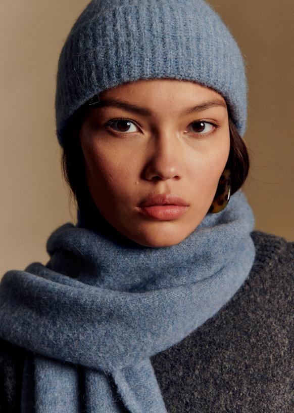 Paul ビーニー帽 - グレイシャーブルー - ベビーアルパカ - Sézane