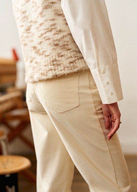 The Wide Leg Trousers - Ecru - Organic Cotton - Sézane