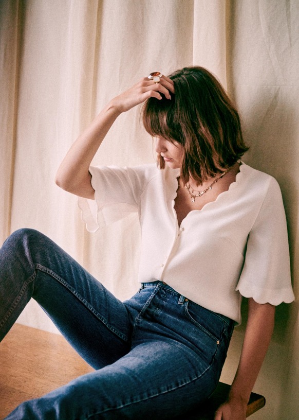 Antika Blouse - Ecru uni - Recycled 