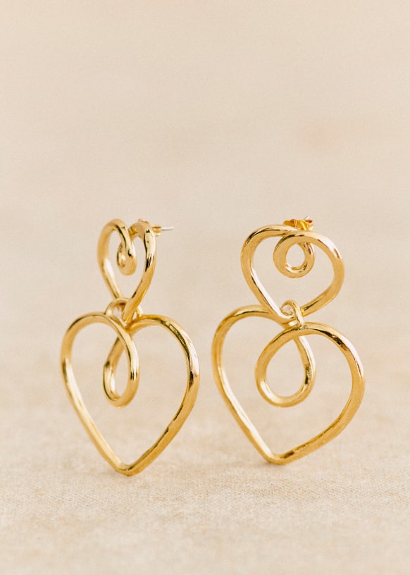 Boucles D'oreille Cœur Doré - Neuves Avec étiquettes - Parfait Pour Un Cadeau