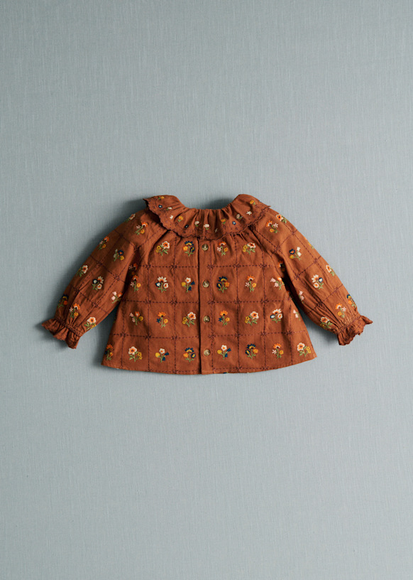 Héloïse Blouse - Blockprint Flowers - Organic cotton