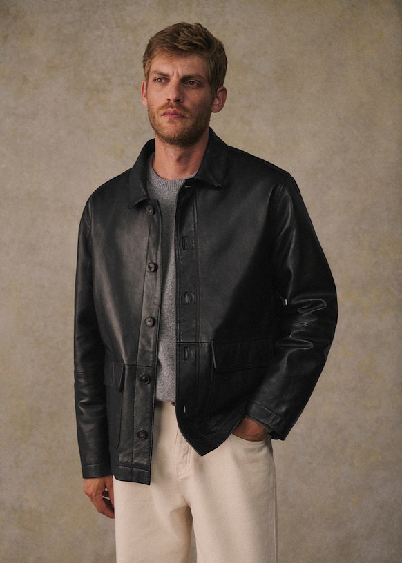 Larren Jacket - Black - Lamb leather - Sézane