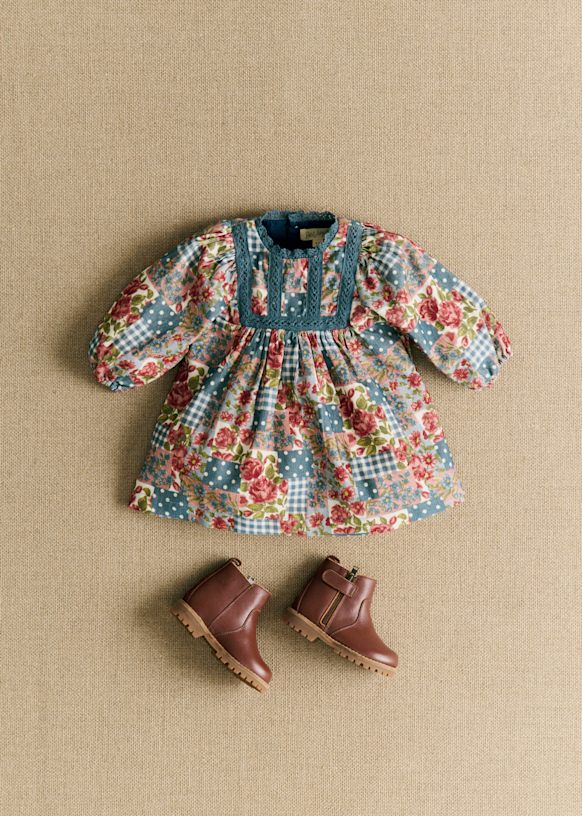 Robe Lorette - Patchwork Roses et Pois